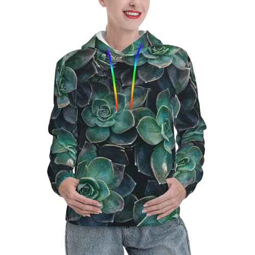 Sweat à capuche plantes succulentes pull imprimé tendance femme