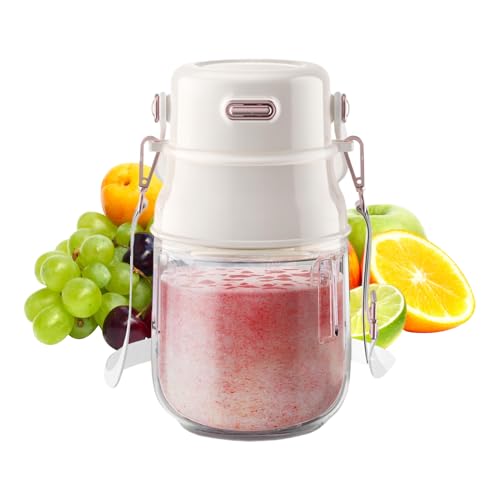Batidora Portátil Recargable | Batidora Eléctrica Personal Con Vaso Mezclador | Mezclador Recargable para Batidos, Café, Zumos, Proteínas y Lácteos en Playa, Cocina, Viajes, Exteriores y Picnic