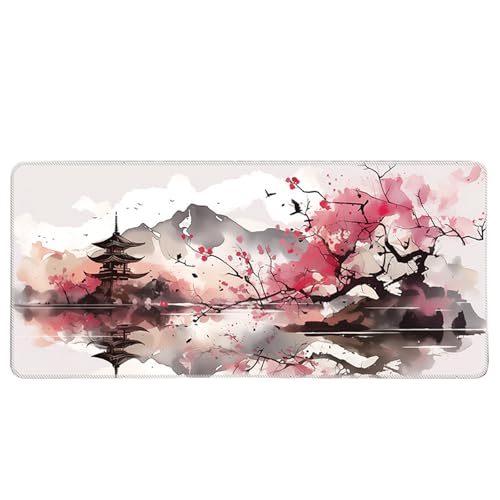 HongXINGDd Superficie Suave Alfombrilla para Ratón de Computadora Portátil Estética de Cultura Japonesa Base Antideslizante Costuras Resistentes Juego PC