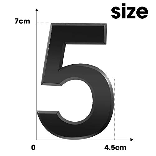 Image of 20 Pieces House Numbers Mailbox Numbers 0-9, 3D Door Address Numbers Self Adhesive Mailbox Numbers Sticker or House, Apartment, Office, Hotel Room, Mailbox Signs (Black, 2.76 Inch)