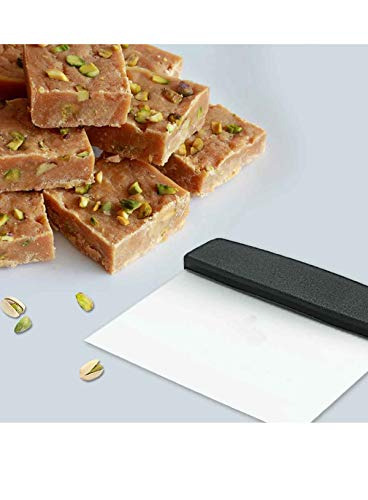 Image of Cake Decor Plastic Handle Black Scraper Stainless Steel Scraper 15 cm