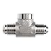 Brennan Industries 2602-08-08-06-B Brass Tee Fitting, 3/4"-16 SAE x 3/4"-16 SAE x 3/8"-18 NPTF Thread, 1/2" Male JIC x 1/2" Male JIC x 1/2" Female NPTF