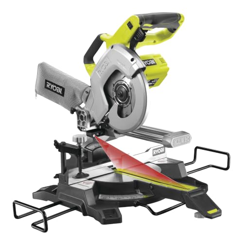 RYOBI 18 V ONE+ Akku Kapp-oderGehrungssäge R18MS216-0, Kappsäge mit Zugfunktion, stufenloser...
