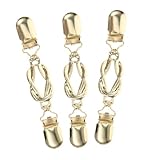 ledmomo 3個ヴィンテージ風カーディガンショールクリップ 簡単装着のエレガントメタル製スウェター留め具 春物カーディガンやスカーフのフ