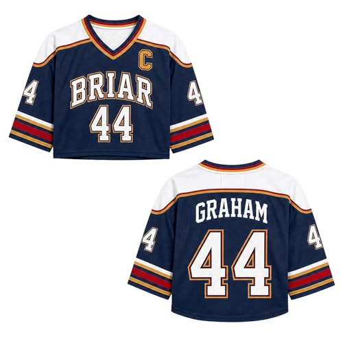 Briar U Hockey Jersey Graham 44 & Logan 22 & Tucker 46 & di Laurentis 66 Briar U Hockey Maglia Vneck Maglietta Sportivo Streetwear Unisex Maniche Corte Camicie di Ispirazione Sportiva for Fans