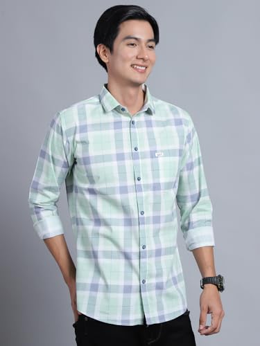 Image of Majestic Man Men Box Checkered Slim Fit Cotton Casual Shirt
