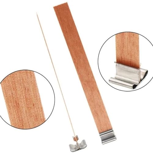Mechas de madera para velas con base de clip 10pcs miniatura 6