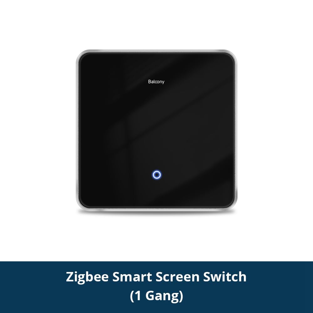 Interrupteur Zigbee DIY avec Nom, Panneau Tactile Noir, Compatible avec L'Application Tuya Smart Life