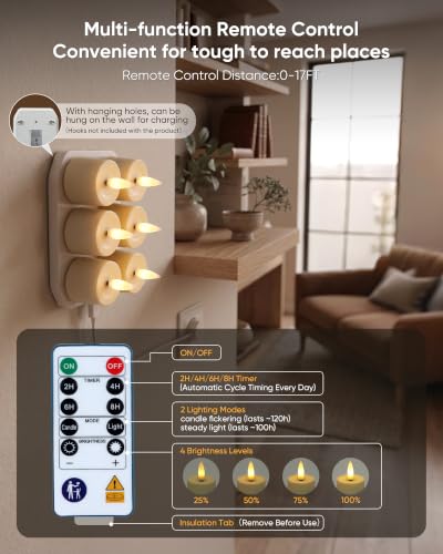 Image of BEICHI 6Pack Rechargeable Tea Lights with Remote Timer,White Charging Base