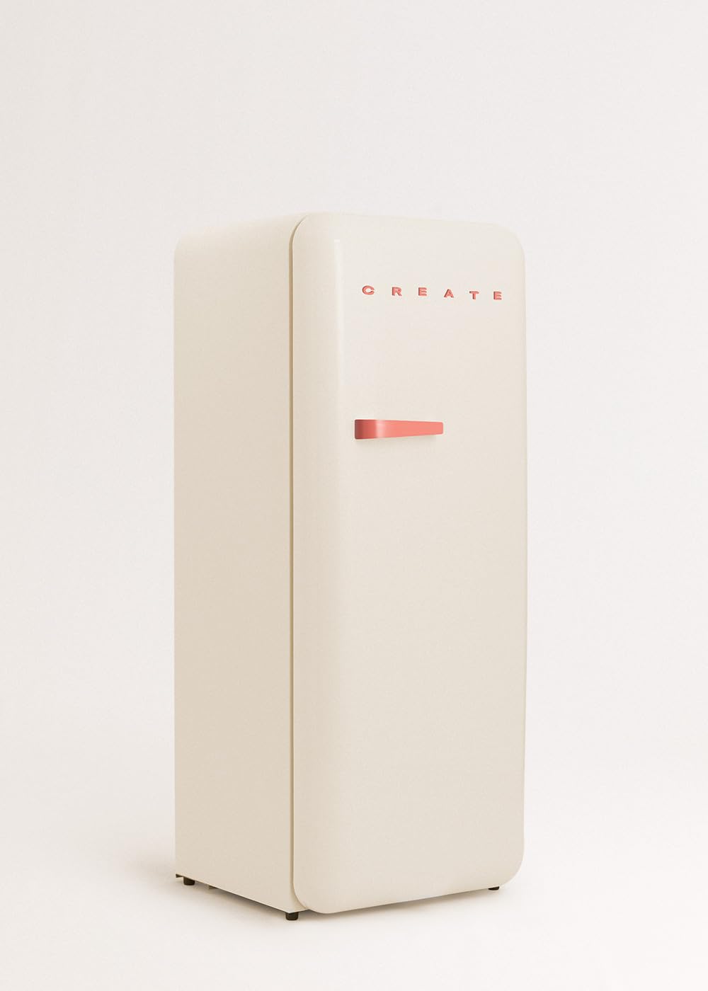 CREATE / RETRO FRIDGE 150 TERRACOTA/Frigorífico blanco roto maneta terracota con congelador 281L / 102W. bajo consumo. 150cm. 3 estantes. regulador temperatura. botellero. 60x60x150cm — view 2