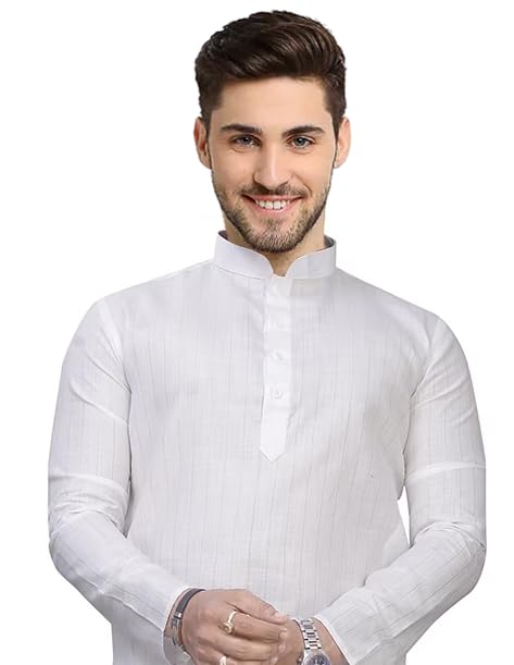 Image of Men's Textured Lining Ethnic Kurta Pajama Set Combo