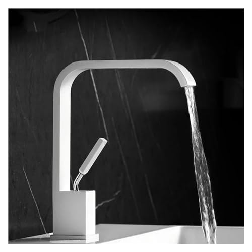 Grifo de lavabo cascada negro mate con monomando para evitar salpicaduras en el baño 2