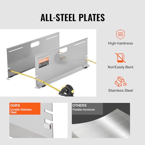 VEVOR Achsmessgerät, 2er-Pack Achsmessplatten, Edelstahl-Spurwinkelmessplatte, 4 Ausrichtstangen & Magnetische Schlitze, inkl. Messbänder & Umrechnungstabelle