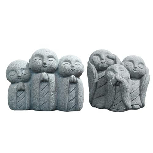 Yuzhiye お地蔵さん 置物 2個セット お地蔵様 置き物 可愛い おしゃれ 小型 癒しのお地蔵さま 仏像 オブジェ お守り インテリア プレゼント