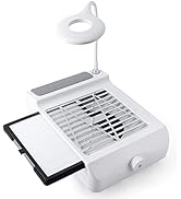 Nail Dust Collector with Lamp, Adjustable Suction, Professional Nail Dust Extractor Vacuum Dust F...