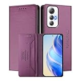 MOJIA Hülle für Cubot Max 5, Sturz- & Kratzfest, Hochwertiges PU-Leder Folio Brieftasche Handyhülle [magnetischer Verschluss]. Dark Purple