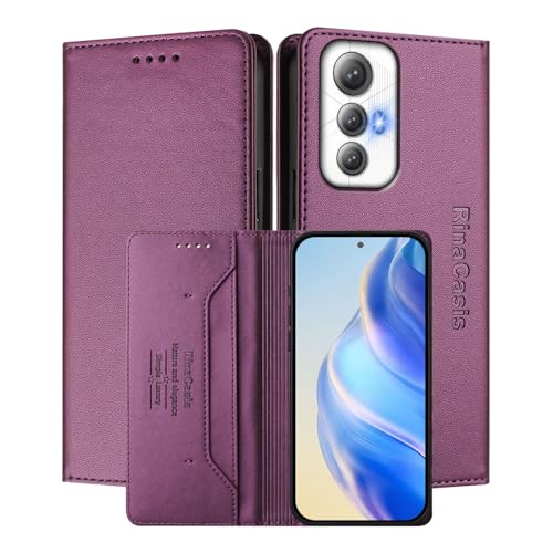 MOJIA Hülle für Cubot Max 5, Sturz- & Kratzfest, Hochwertiges PU-Leder Folio Brieftasche Handyhülle [magnetischer Verschluss]. Dark Purple