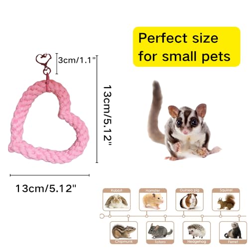 Image of 2 Pack Sugar Glider Hanging Three-Ring Climbing Toys Colorful Swing Toys, Sugar Glider Hamster Rats Toys, Cage Accessories for Sugar Glider Ferret Hamster Squirrel Chinchilla Parrots