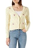 Cardigan Springfield Cardigan Bordados Suéter, Amarillo, S para Mujer