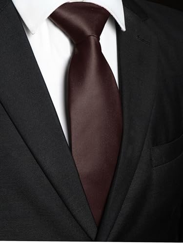 Image of JEMYGINS Solid Color Tie Mens Necktie for Business and Wedding