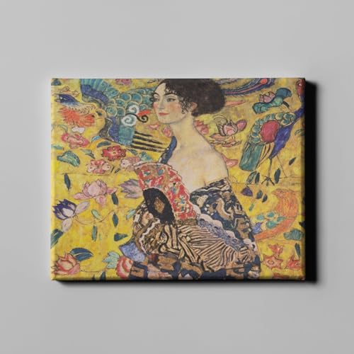 Toile Gustav Klimt Fille avec jaune XL pour sublimer votre intérieur
