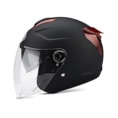 LIONCIANO Casco Per Adulti Con Doppia Visiera, Fibbia Di Sicurezza a 7 Paragrafi, Calotta In Abs Combinata Con Strato Tampone In Eps Per Fornire Una Migliore Protezione Alla Guida(Nero opaco,56-60CM)