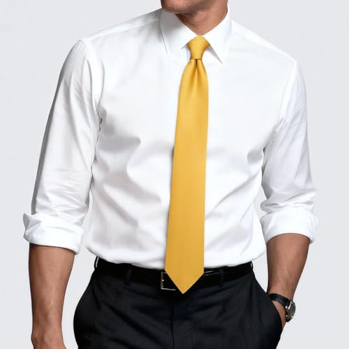 Image of Hi-Tie Men's Extra Long Solid Satin Tie Set 63 Inch /70 Inch Formal Necktie