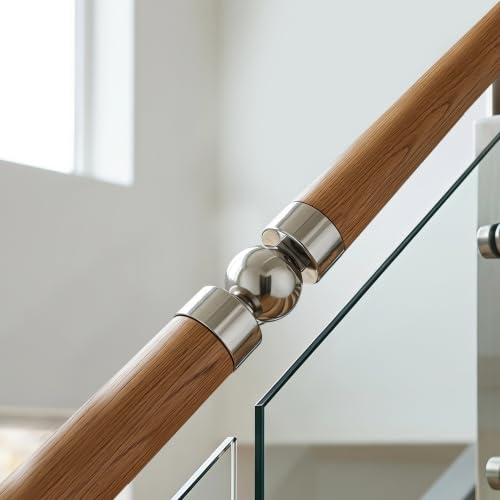 Conectores ajustables para pasamanos que solucionan giros y pendientes de escaleras 7