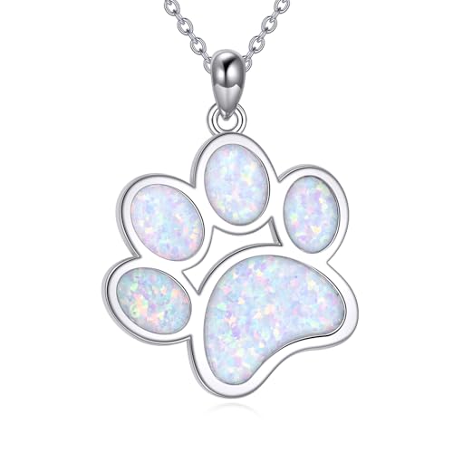 Collier patte de chien chat argent 925 pendentif animal chaîne 45cm