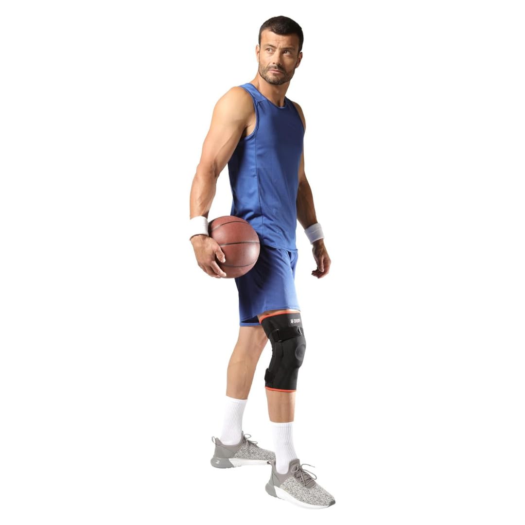 THUASNE Sport - Rodillera Ligamentaria Reforzada - Lesiones Ligamentarias, Rodilla Inestable - Montantes Articulados Rígidos Laterales - Índice De Soporte 3/3 - Dispositivo Médico CE - Talla S