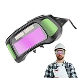 Sghtil Schweißerbrille – Schweißerbrille, automatische Verdunkelung, blendfreie solarbetriebene Brille für Lötprojekte, Bauarbeiten