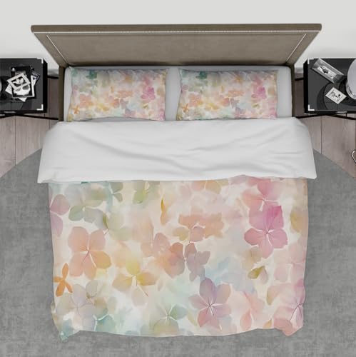 Housse de couette aquarelle colorée 220x240cm douce à motif végétal