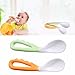 EROSPA® Baby Brei-Löffel Lernlöffel - Gebogener Griff - Essen Lernen - 2 Stück - Grün/Orange