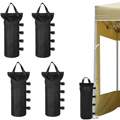 4 Stück Sandsäcke Beschwerung Schwar Zelten Auf Kies Pavillon Gewichte für Pavillon Beschwerer Sandsäcke Zum Befüllen Pavillon Beschweren Groß Pavillon Sandsäcke für Pop-Up Pavillon Zelt Sonnenschirm