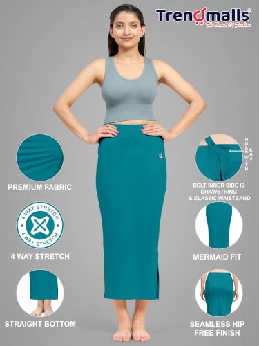 Image of TRENDMALLS Women's Polyester Spandex Stretchable Straight Saree Shapewear Petticoat for Women, Cotton Blended, Skirts for Women, Saree Shaper