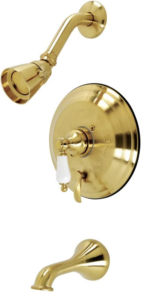 Kingston Brass KB36360PL Restoration Single-Handle Pressure Balanced Tub and Shower Faucet in Polished Nickel