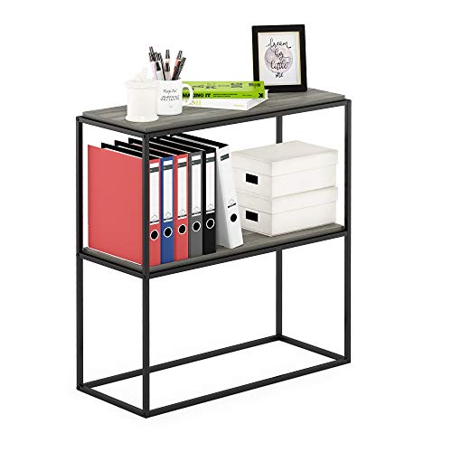 Image of Furinno Moretti Modern Wide Stackable Metal Shelf, French Oak Grey