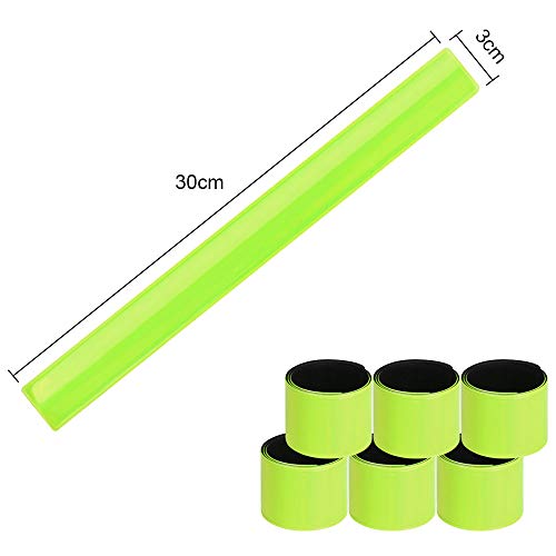 URAQT Reflektorbänder, 12PCS Schnapparmbänder Klatscharmband Sicherheitsband Reflektierend, Reflexband für Kinder, Erwachsene, Jungen und Mädchen im Set zum Fahrrad Fahren, Laufen oder Joggen