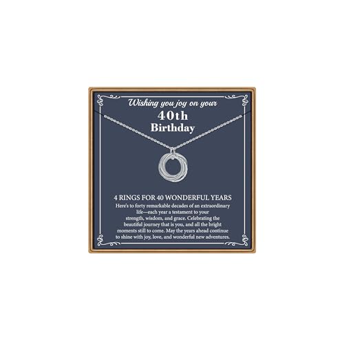 PAERAPAK 40th Birthday Gifts Women - 40th Birthday Gifts Necklace for Women