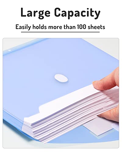 Forvencer Binder Pocket, 10 Pack Super Heavyweight Poly Binder Pocket With Hook And Loop Fasteners Closure, Binder Folders Side Loading, 3 Ring Binder Pocket, Letter Size, Assorted Colors #TOP3