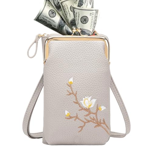 Para Mujer, Funda Para Móvil De PU, Cartera Con Para Viaje Senderismo Running Verano Adolescentes, Gris, Consulte la descripción
