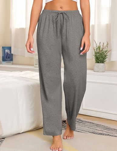 Image of Veseacky Women 100% Cotton Pajama Bottoms Comfy Soft Lounge Sleep Pants Drawstring Sleepwear 3 Pack S-XXL