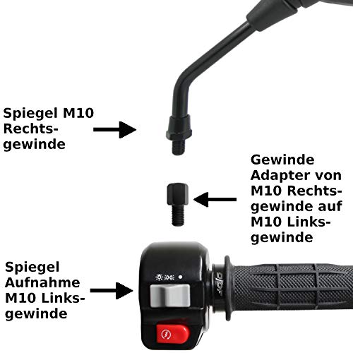 Adattatore per specchietto per moto Yamaha (M10