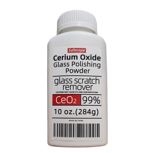 10 OZ (284g) 99% Cerium Oxide Glass Polishing Powder 9-15µm Removes Scratches - Automotive Glass, Architectural Glass, Household Panels, Shower enclosures, Fish Tanks, Store Windows,