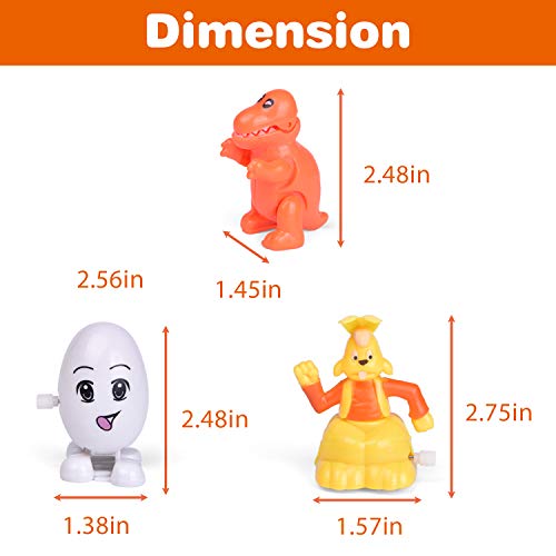 image for FUN LITTLE TOYS 12 PCs Wind Up Toys Filled Easter Eggs with Assorted A