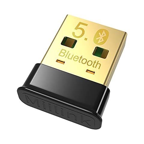 1Mii Bluetooth 5.0 Adapter for PC, USB Bluetooth Dongle for PC Windows 10/ 8/ 8.1/ 7 Desktop, Laptop, Mouse, Keyboard, Headphones, Speakers, Music & Calls Cover