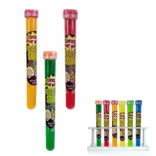 Liquid Sour Candy, Formula Sour Test Tube Candy, Shock Your Buds, Assorted Flavors (6-Pack) #TOP4