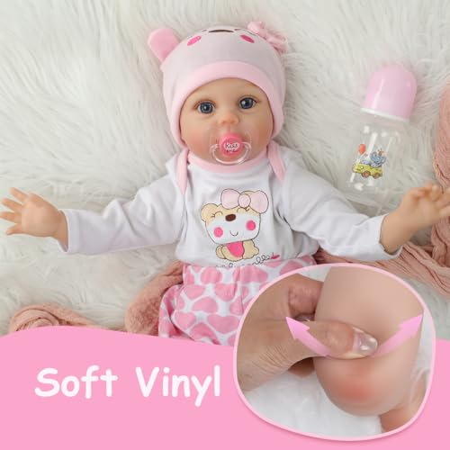 Muñeca Bebé Reborn Silicona 22 pulg Realista Kdudgso miniatura 5