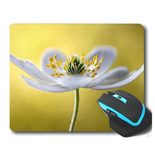 YENDOSTEEN Matina de diseño Personalizado de la Almohadilla del Mouse de los Colores, Flores Coloridas Gerbera Amarillo y Juego de Juegos 220 * 180 * 3 mm