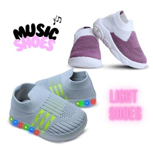 Image of Kids Trending Slip-On Shoes Combo, Pack of 2 (Light Shoe + Musical Shoe)